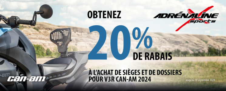 Promo sièges et dossiers Can-Am sur route